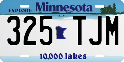 MN license plate 325TJM