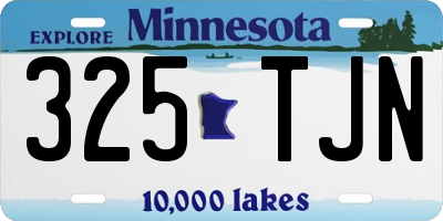 MN license plate 325TJN
