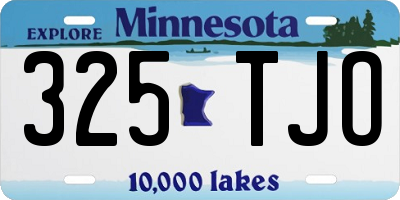 MN license plate 325TJO