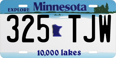 MN license plate 325TJW