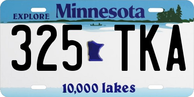 MN license plate 325TKA