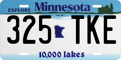 MN license plate 325TKE