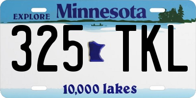 MN license plate 325TKL