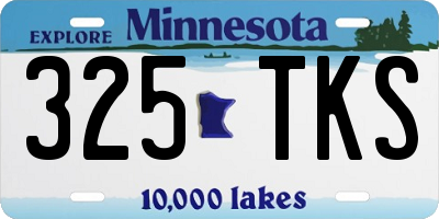 MN license plate 325TKS