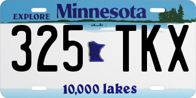 MN license plate 325TKX