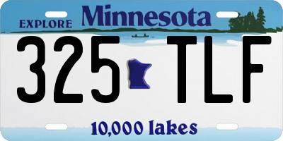 MN license plate 325TLF