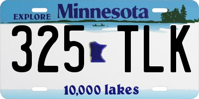 MN license plate 325TLK