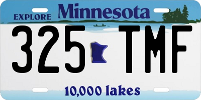 MN license plate 325TMF