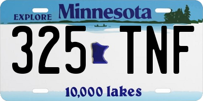 MN license plate 325TNF
