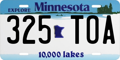 MN license plate 325TOA