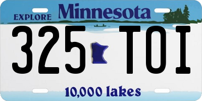 MN license plate 325TOI