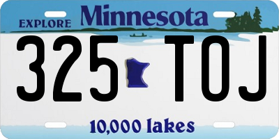 MN license plate 325TOJ