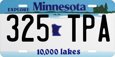 MN license plate 325TPA
