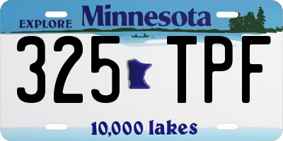 MN license plate 325TPF