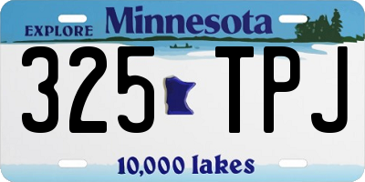 MN license plate 325TPJ