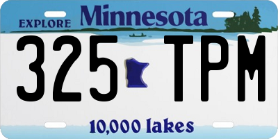 MN license plate 325TPM