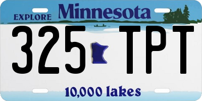 MN license plate 325TPT