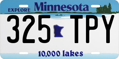 MN license plate 325TPY