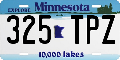MN license plate 325TPZ