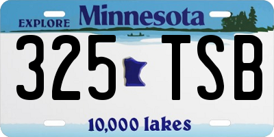 MN license plate 325TSB
