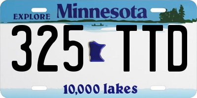 MN license plate 325TTD