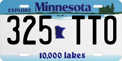 MN license plate 325TTO