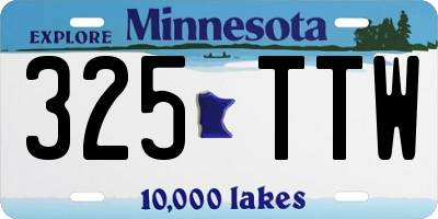 MN license plate 325TTW