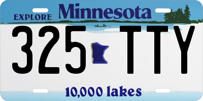 MN license plate 325TTY