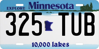 MN license plate 325TUB