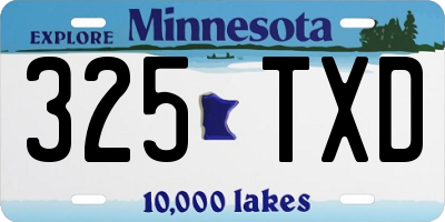 MN license plate 325TXD