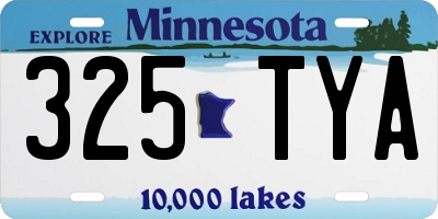 MN license plate 325TYA