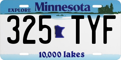 MN license plate 325TYF
