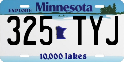 MN license plate 325TYJ