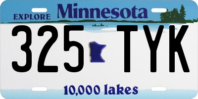 MN license plate 325TYK