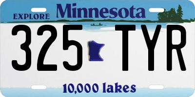 MN license plate 325TYR