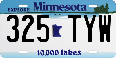 MN license plate 325TYW