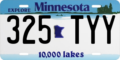 MN license plate 325TYY