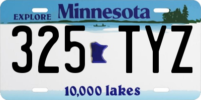 MN license plate 325TYZ