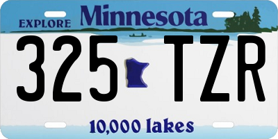 MN license plate 325TZR