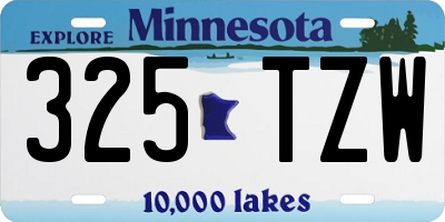 MN license plate 325TZW