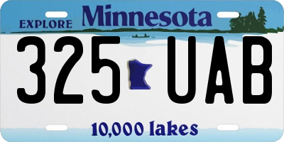 MN license plate 325UAB