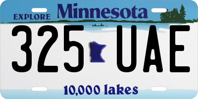 MN license plate 325UAE