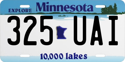 MN license plate 325UAI