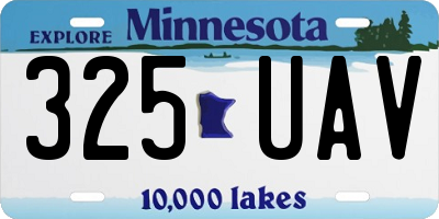 MN license plate 325UAV