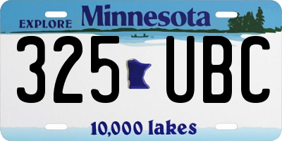 MN license plate 325UBC