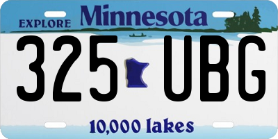 MN license plate 325UBG