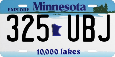 MN license plate 325UBJ