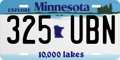 MN license plate 325UBN