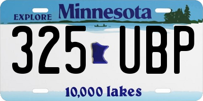 MN license plate 325UBP
