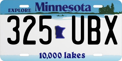MN license plate 325UBX